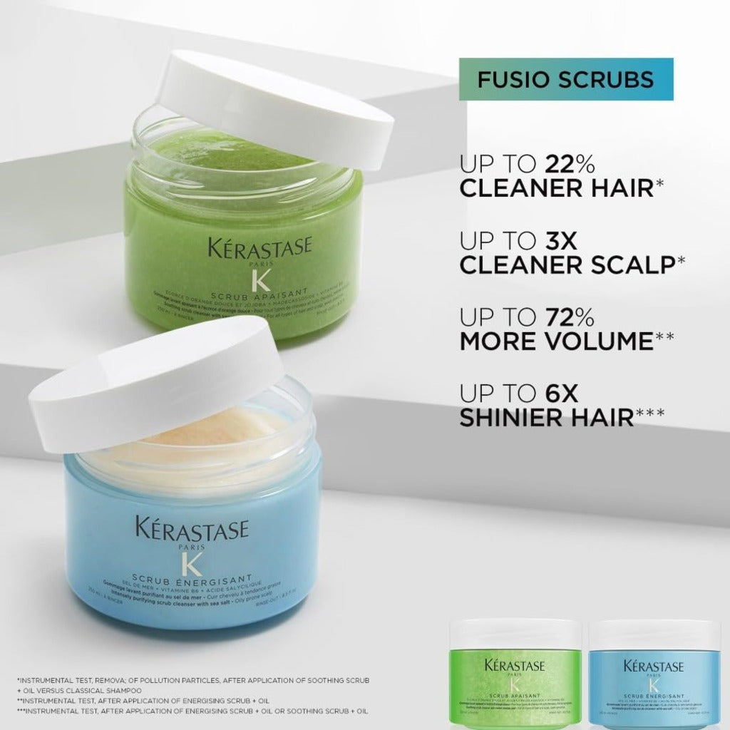 K'erastase Fusio Scrub, Nourishing and Energising Cleansing Treatment, For Oil-prone Hair and Scalp, With Sea Salt Minerals, Vitamin B6 and Salicylic Acid, Scrub Energisant, 250 ml