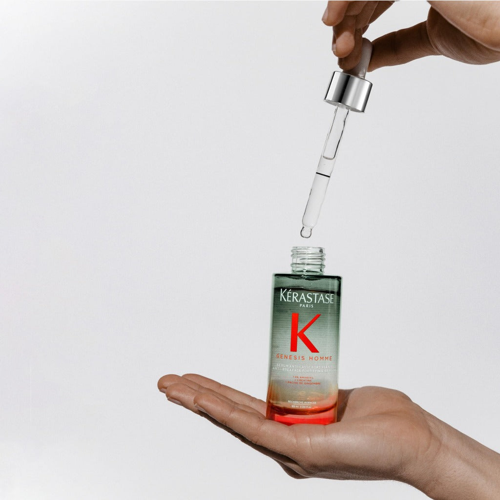 K'erastase Genesis Homme, Anti-Hair Fall Fortifying Serum, for Weakened & Thinning Hair, With Aminexil, S'erum Anti-Chute Fortifiant, 90 ml - Damaged Box
