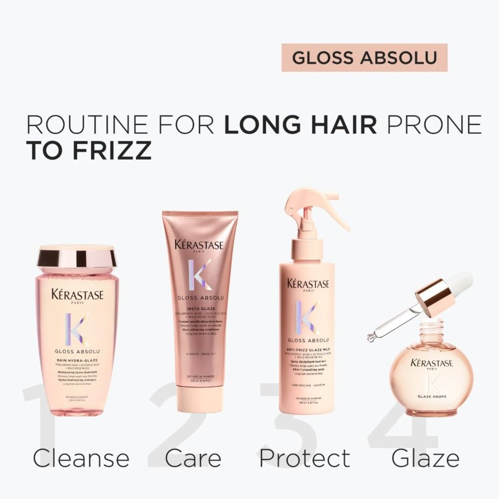K'erastase Gloss Absolu Hair Treatment Spray, Heat Protection for All Hair Types, with Glycolic Acid, Hyaluronic Acid & Wild Rose 190ml - Damaged Box