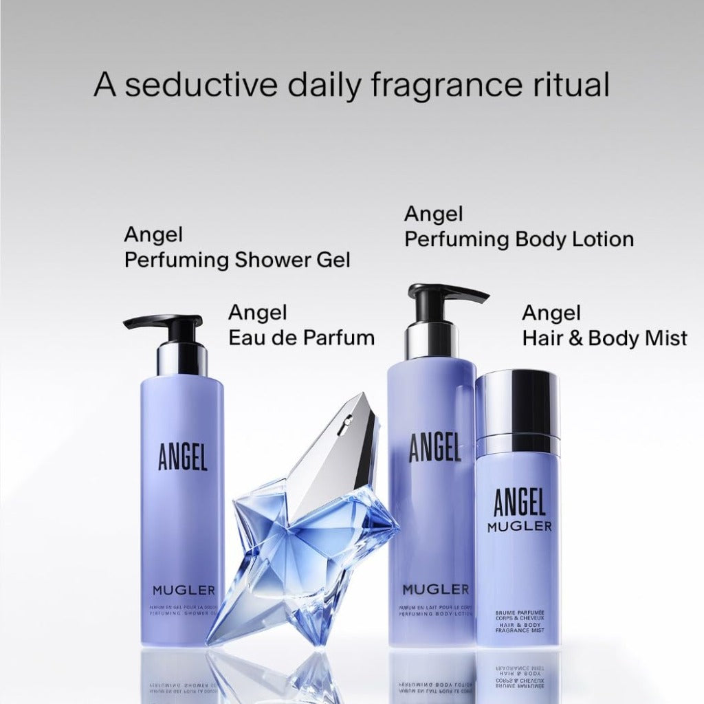 Mugler Angel Perfuming Body Lotion for Women, Lightweight Ambery Gourmand Emulsion with Bergamot, Praline, Vanilla and Patchouli Notes, Softening Moisturising Fragranced Bodycare