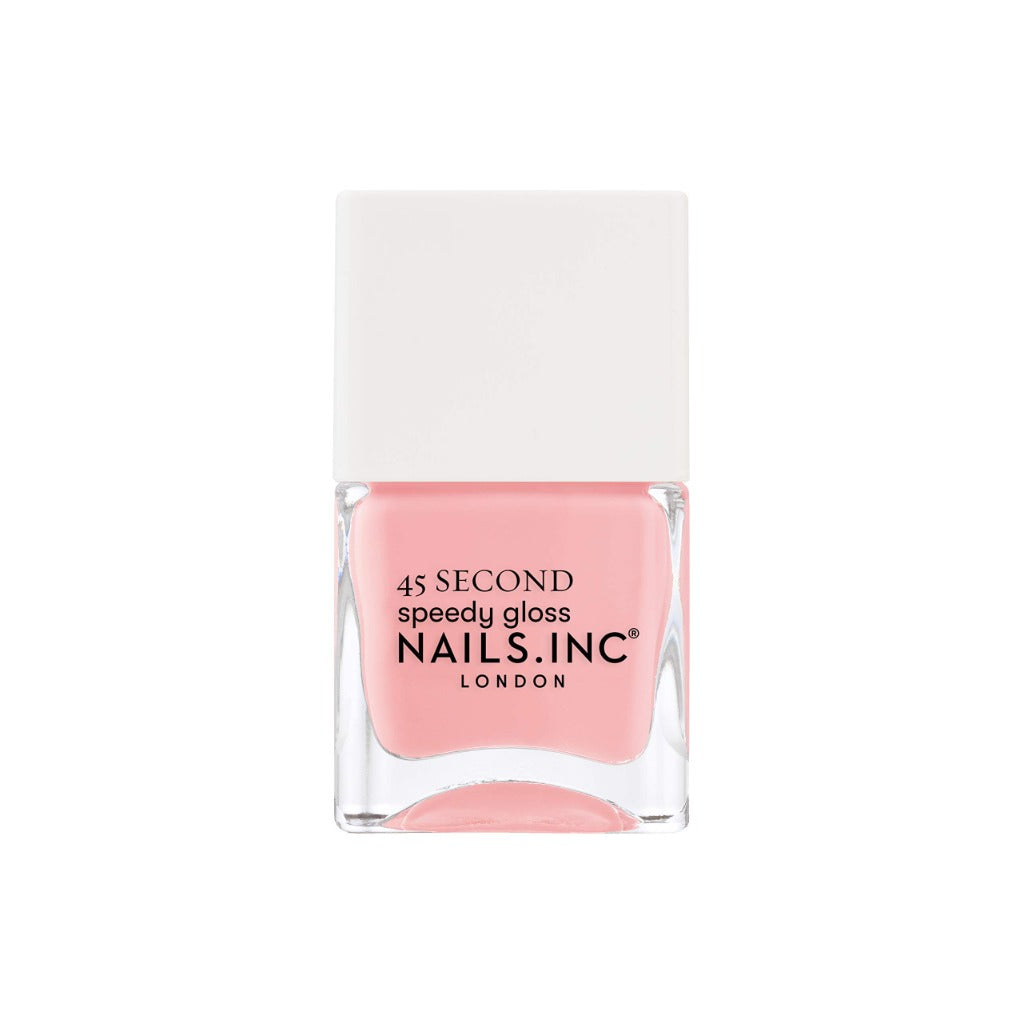 Nails Inc 45 Second Speedy Gloss, Knightsbridge Nights Out, Peach, No Chip, Long Lasting, Quick Dry, Air Dry, Professional Manicures & Pedicures, Fingernails & Toenails, Vegan Nail Polish, 14 ML