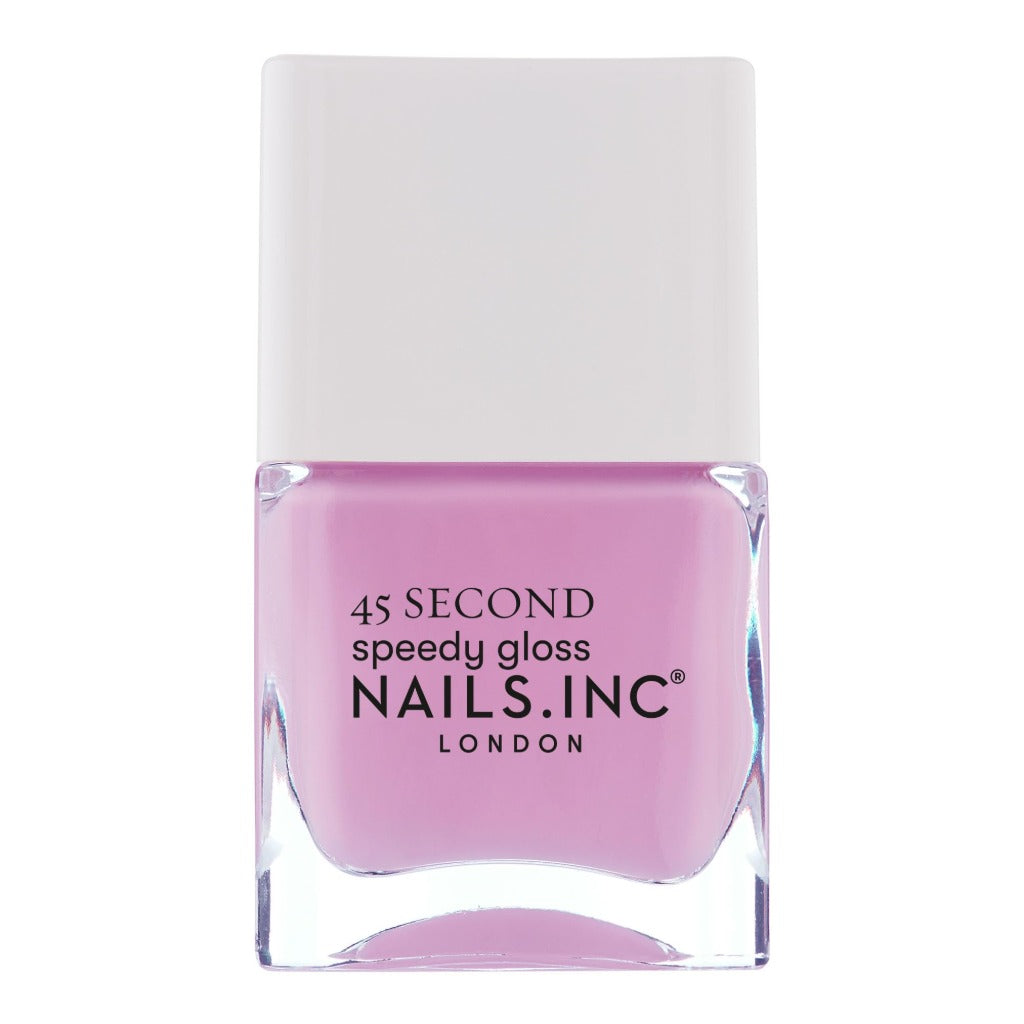 Nails Inc 45 Second Speedy Gloss, Knightsbridge Nights Out, Peach, No Chip, Long Lasting, Quick Dry, Air Dry, Professional Manicures & Pedicures, Fingernails & Toenails, Vegan Nail Polish, 14 ML