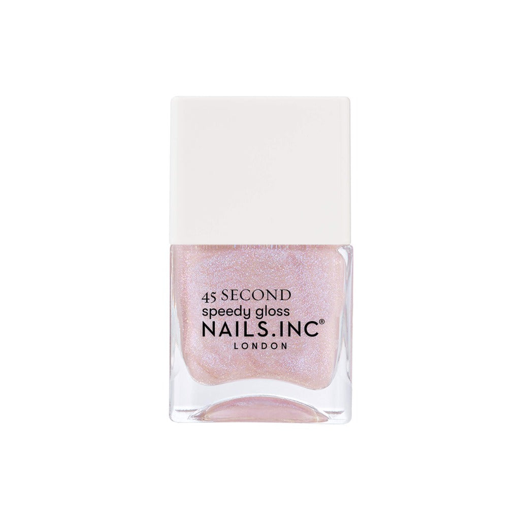 Nails Inc 45 Second Speedy Gloss, Knightsbridge Nights Out, Peach, No Chip, Long Lasting, Quick Dry, Air Dry, Professional Manicures & Pedicures, Fingernails & Toenails, Vegan Nail Polish, 14 ML