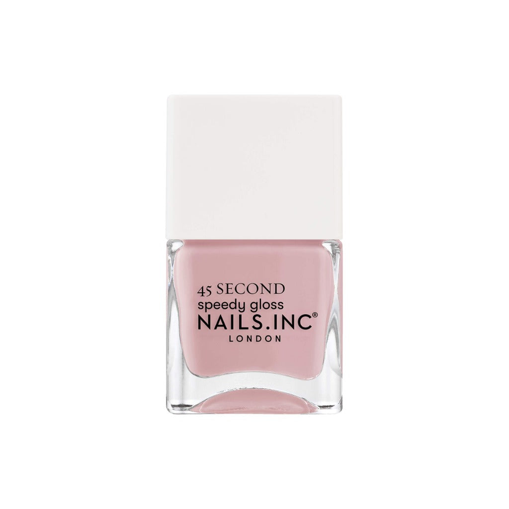 Nails Inc 45 Second Speedy Gloss, Knightsbridge Nights Out, Peach, No Chip, Long Lasting, Quick Dry, Air Dry, Professional Manicures & Pedicures, Fingernails & Toenails, Vegan Nail Polish, 14 ML