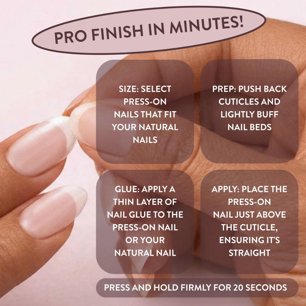 Nails.INC #NailingLife Style It Like Sabrina Gold French Tip Press-On Nails, Almond Shaped, 30 Sizes, Long-Lasting, Non-Damaging, No Snap, Salon-Quality At Home Manicure, Glue Included, 33 Piece Set