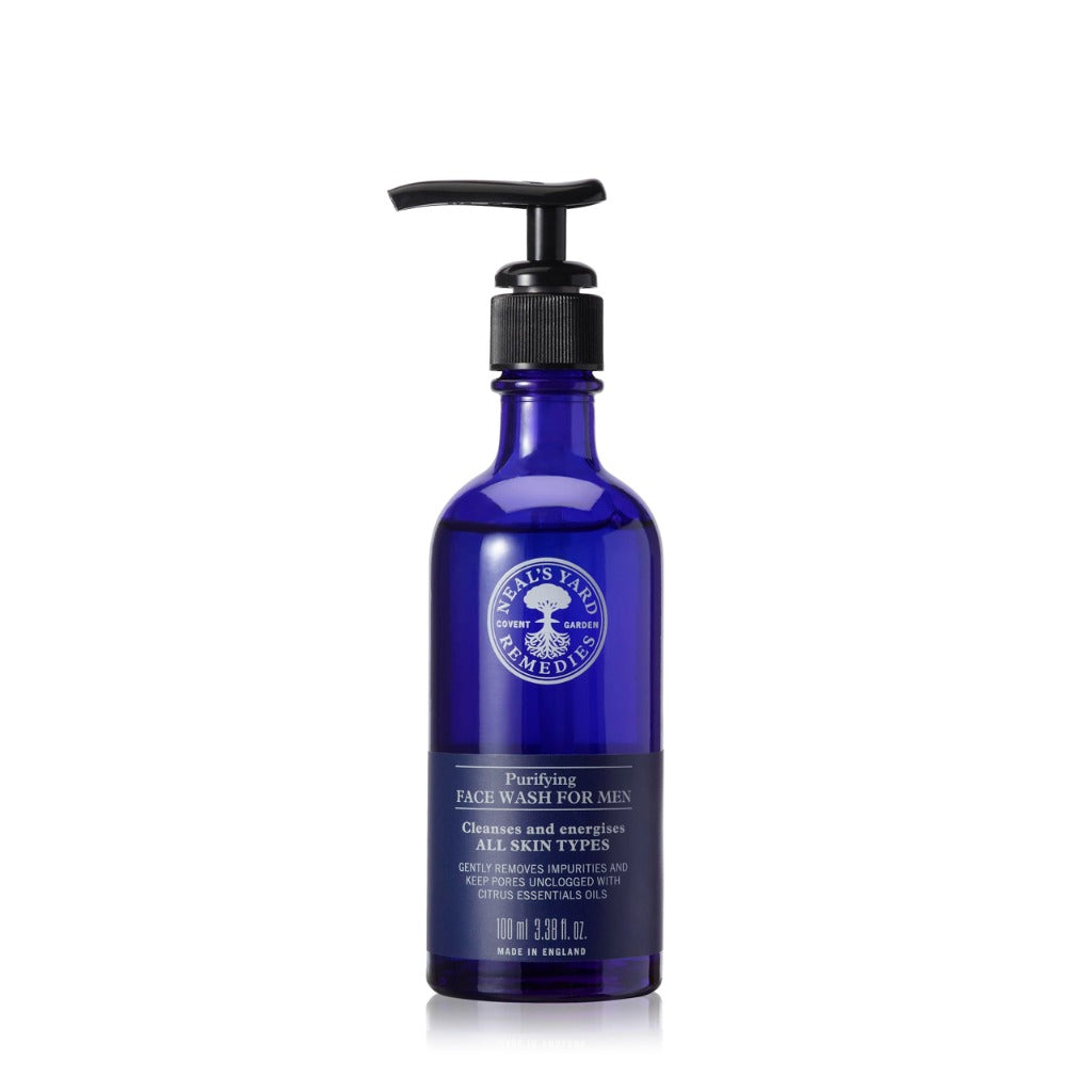 Neal's Yard Remedies Mens Purifying Face Wash, Daily Cleanser, Suitable For All Skin Types, Vegan & Cruelty-Free,100ml - Damaged Box