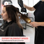Olivia Garden Expert Blowout Speed - Gold & Brown - 65 - Ceramic Coated Round Brush with Extra Long Barrel for 25% Faster Blowouts