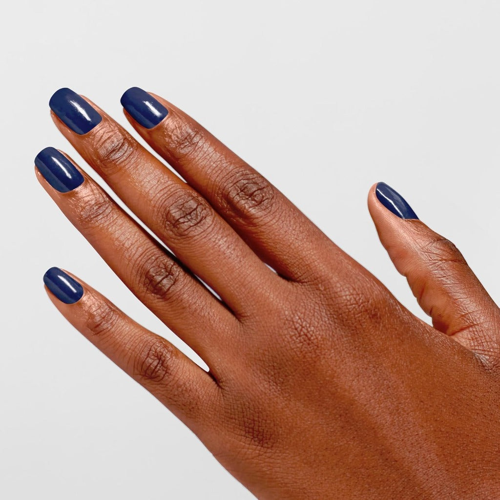 OPI Infinite Shine Nail Polish - No Chips on my Shoulder - Gel Like & Long Lasting Navy Blue Nail Polish - with Pre-Cured Gel Technology & OPI Pro-Wide Brush (15ml) - Damaged Box