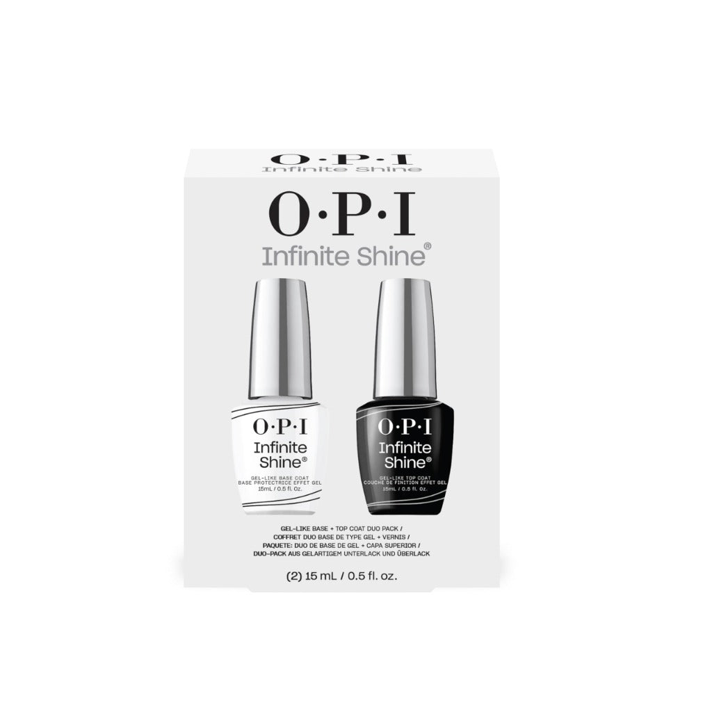 OPI Infinite Shine Nail Polish Base & Top Coat Duo Pack - Intense Shine & Nail Polish Protection - with OPI Pro-Wide Brush (2x15ml) - Very Good