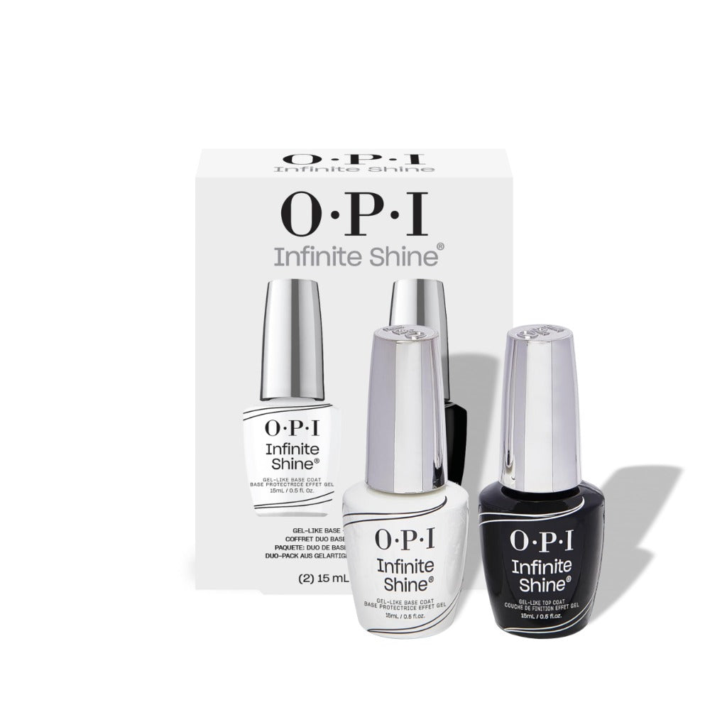 OPI Infinite Shine Nail Polish Base & Top Coat Duo Pack - Intense Shine & Nail Polish Protection - with OPI Pro-Wide Brush (2x15ml) - Very Good