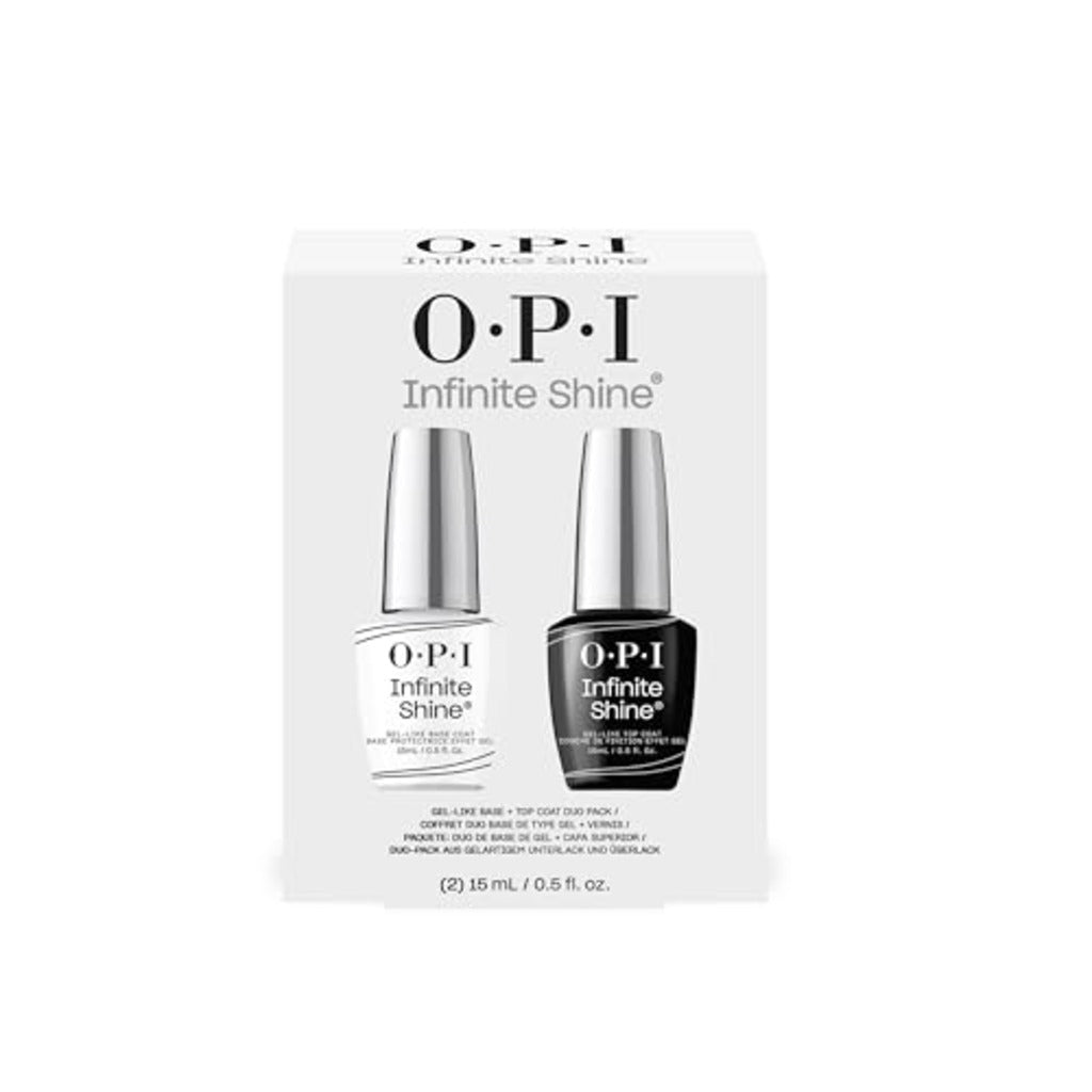 OPI Infinite Shine Nail Polish Base & Top Coat Duo Pack - Intense Shine & Nail Polish Protection - with OPI Pro-Wide Brush (2x15ml) - Very Good