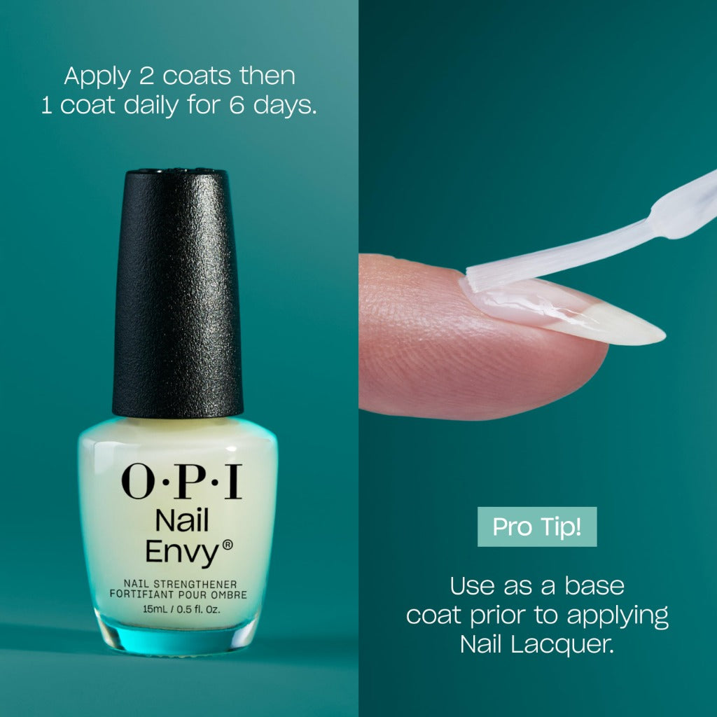 OPI Nail Envy Nail Strengthener, Original Clear Nail Polish Treatment with Vegan Formula to Strengthen Weak & Thin Nails, 15ml