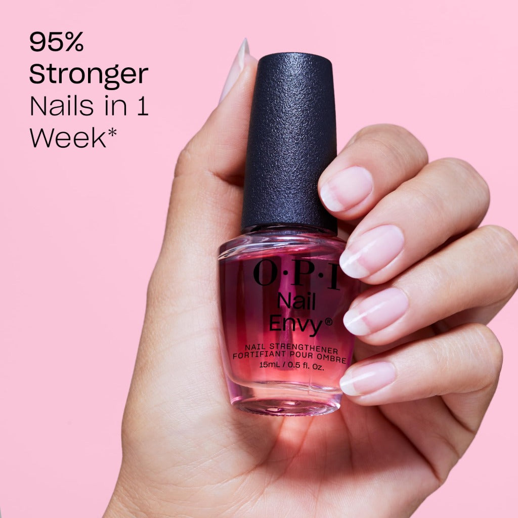 OPI Nail Envy Nail Strengthener, Pink to Envy Sheer Pink Nail Polish Treatment with Vegan Formula to Strengthen Weak & Thin Nails, 15ml