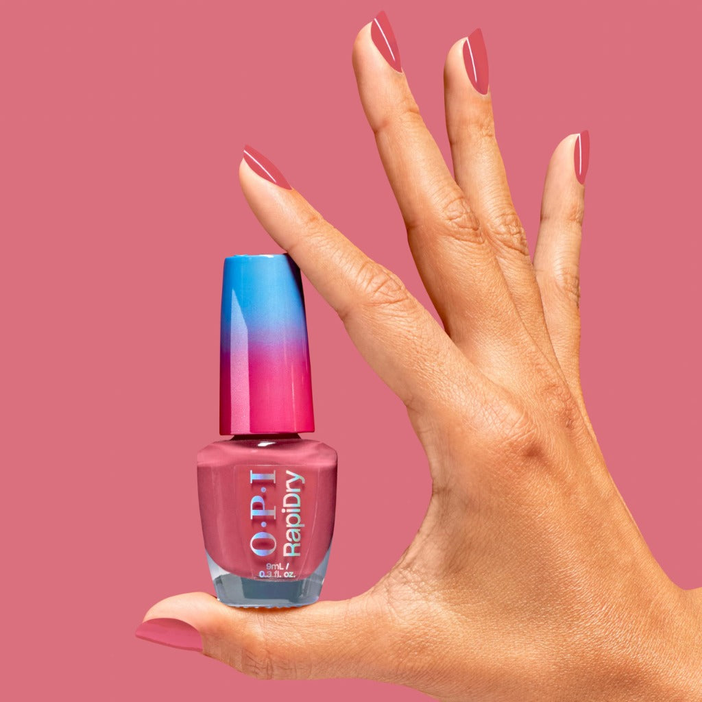 OPI RapiDryTM Quick-Dry Lacquer - Dry and Dash Pink Nail Polish - Vegan, Fast Drying & Smudge-proof in 60 Seconds (9ml) - Very Good