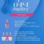 OPI RapiDryTM Quick-Dry Lacquer - Flash n' Flirty Pink Shimmer Nail Polish - Vegan, Fast Drying & Smudge-proof in 60 Seconds (9ml) - Damaged Box