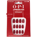 OPI xPRESS/ON Big Apple Red - Classic Red Short Round Press On Nails - With Nail Glue - Long Lasting, Reusable & Non-Damaging Short False Nails - Damaged Box