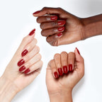 OPI xPRESS/ON Big Apple Red - Classic Red Short Round Press On Nails - With Nail Glue - Long Lasting, Reusable & Non-Damaging Short False Nails - Damaged Box