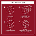 OPI xPRESS/ON Big Apple Red - Classic Red Short Round Press On Nails - With Nail Glue - Long Lasting, Reusable & Non-Damaging Short False Nails - Damaged Box