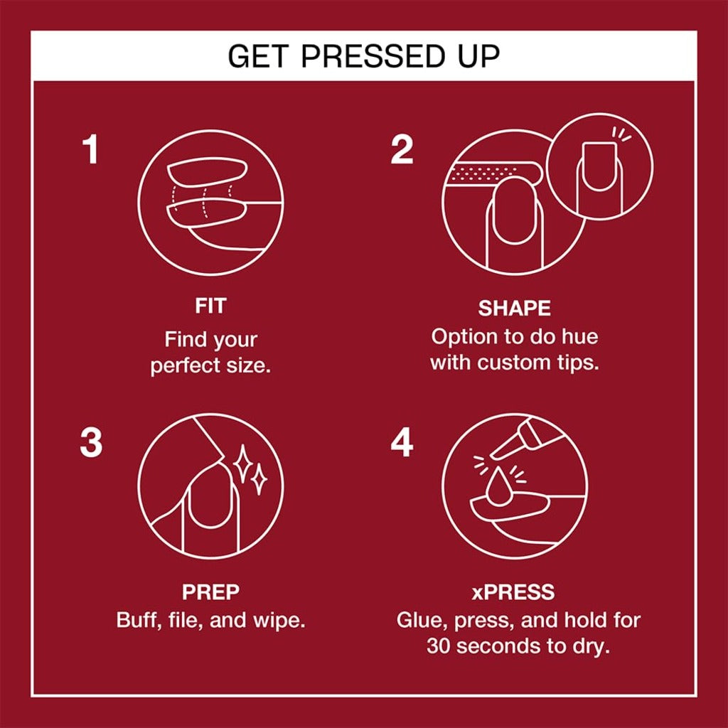 OPI xPRESS/ON Big Apple Red - Classic Red Short Round Press On Nails - With Nail Glue - Long Lasting, Reusable & Non-Damaging Short False Nails - Damaged Box
