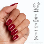 OPI xPRESS/ON Big Apple Red - Classic Red Short Round Press On Nails - With Nail Glue - Long Lasting, Reusable & Non-Damaging Short False Nails - Damaged Box