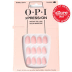 OPI xPRESS/ON Bubble Bath - Nude Pink Short Round Press On Nails - With Nail Glue - Long Lasting, Reusable & Non-Damaging Short False Nails