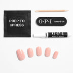OPI xPRESS/ON Bubble Bath - Nude Pink Short Round Press On Nails - With Nail Glue - Long Lasting, Reusable & Non-Damaging Short False Nails