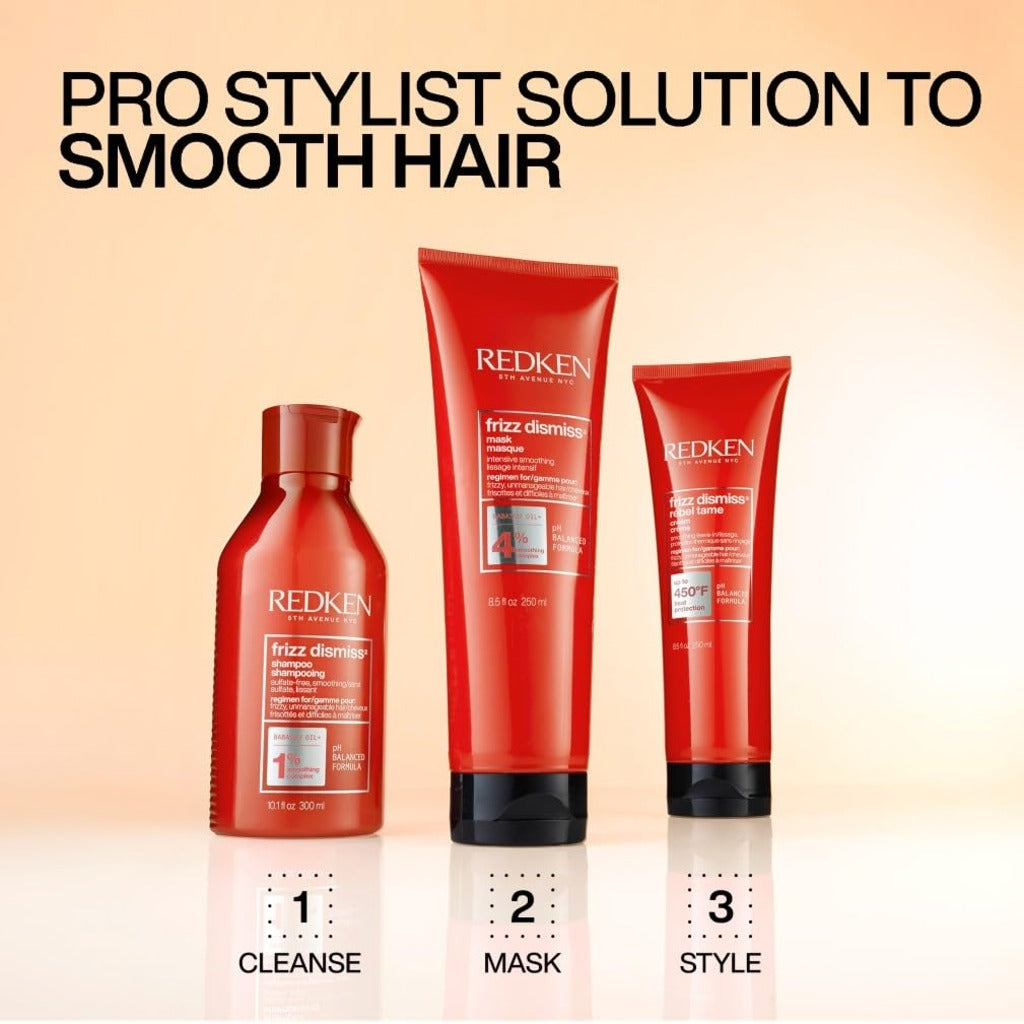 Redken | Heat Protection Smoothing Cream, Babassu Oil, Frizz Dismiss Rebel Tame, 250 ml - Damaged Box