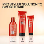 Redken | Heat Protection Smoothing Cream, Babassu Oil, Frizz Dismiss Rebel Tame, 250 ml - Damaged Box