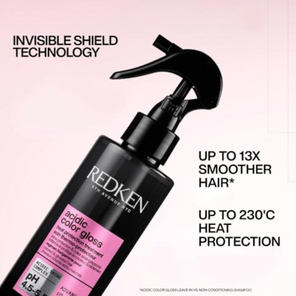 REDKEN Acidic Color Gloss Heat Protection Treatment 230^0C, Leave-In Treatment, Hair Shine Spray, Colour Protection, 190ml - Damaged Box