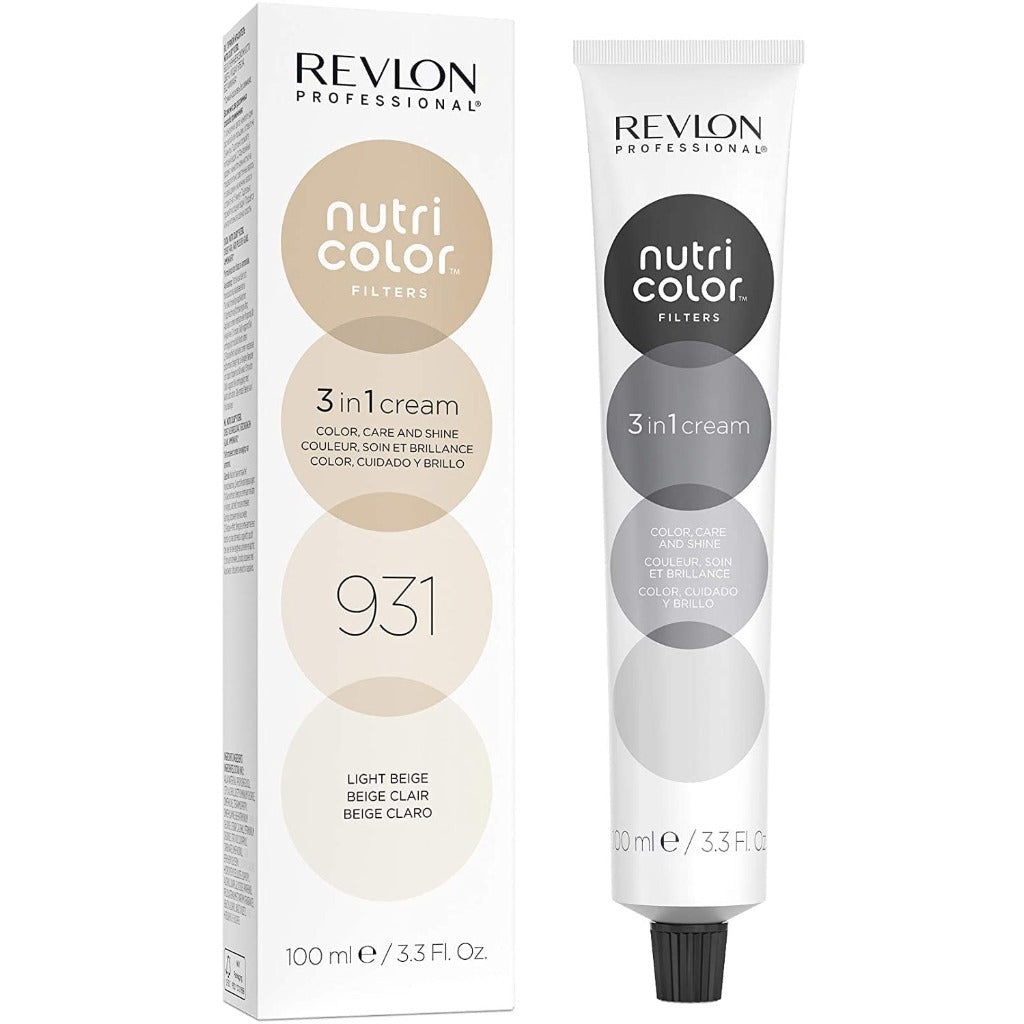 REVLON PROFESSIONAL NUTRI COLOR FILTERS, Semi-Permanent Toning Hair Color, 931 Light Beige, 100 ml - Damaged Box