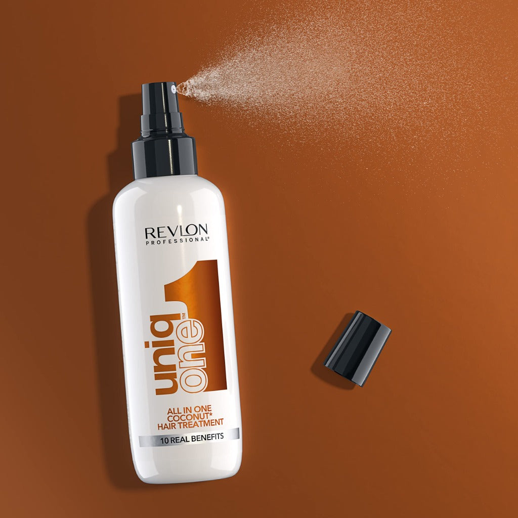 REVLON PROFESSIONAL UNIQONE COCO HAIR TREATMENT, Leave-In Hair Treatment, Hair Treatment, Coconut Fragrance - 150 ml - Damaged Box