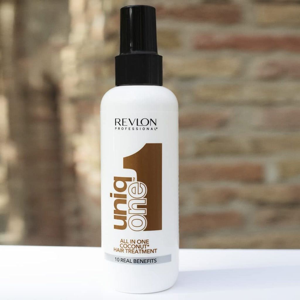 REVLON PROFESSIONAL UNIQONE COCO HAIR TREATMENT, Leave-In Hair Treatment, Hair Treatment, Coconut Fragrance - 150 ml - Damaged Box