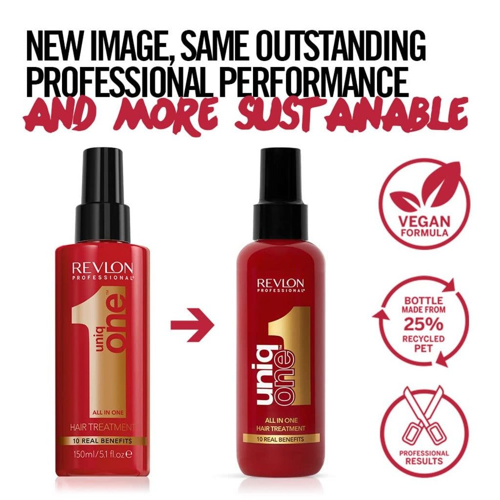 REVLON PROFESSIONAL Uniqone Hair Treatment, Moisturizing Leave-in Hair Treatment, Repair for Damaged Hair, Hair Treatment, Classic Fragrance - 150 ml - Damaged Box