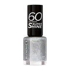 Rimmel 60 Seconds Glitter Nail Polish, 833 Extra, 8 ml, (Pack of 1)