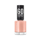 Rimmel 60 Seconds Super Shine Nail Polish, 110 Peach Nougat, Quick-Dry Nail Polish, Ultra-Shiny Finish, Easy to Apply, Vibrant Colour, Long-Wearing, Improved Formula, Vegan, 8ml - Very Good