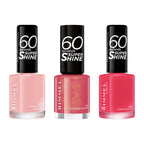 Rimmel 60 Seconds Super Shine Nail Polish, 430 Coralicious, Quick-Dry Nail Polish, Ultra-Shiny Finish, Easy to Apply, Vibrant Colour, Long-Wearing, Improved Formula, Vegan, 8ml