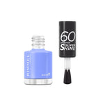 Rimmel 60 Seconds Super Shine Nail Polish, 856 Blue Breeze, Quick-Dry Nail Polish, Ultra-Shiny Finish, Easy to Apply, Vibrant Colour, Long-Wearing, Improved Formula, Vegan, 8ml