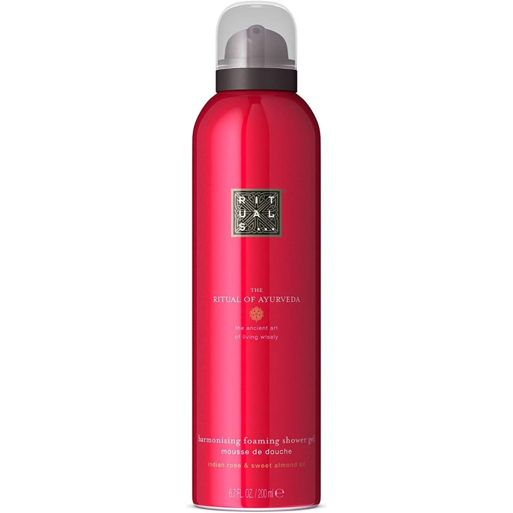 RITUALS Foaming Shower Gel from The Ritual of Ayurveda, 200 ml - with Indian Rose & Sweet Almond Oil - Soothing & Nourishing Properties - Good