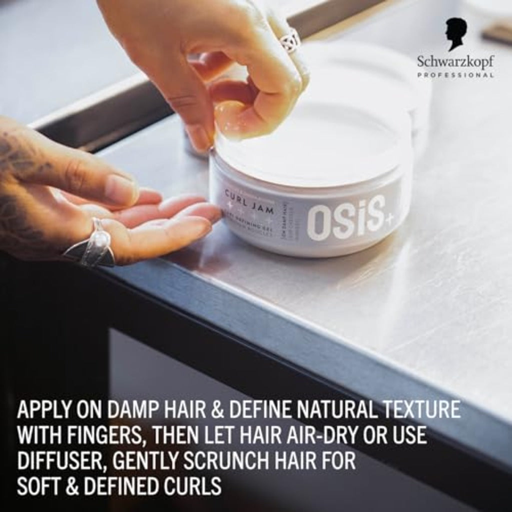 Schwarzkopf Professional OSiS Curl Jam Gel For Natural Curls And Coils Protects Against Humidity Shine And Strong Definition Lightweight Moisturizing Softening Light Hold 300 ml