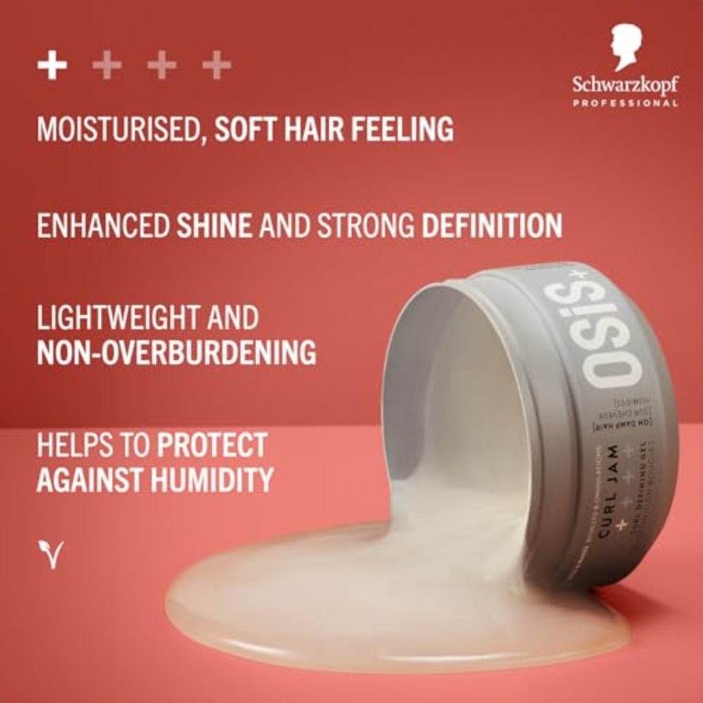 Schwarzkopf Professional OSiS Curl Jam Gel For Natural Curls And Coils Protects Against Humidity Shine And Strong Definition Lightweight Moisturizing Softening Light Hold 300 ml