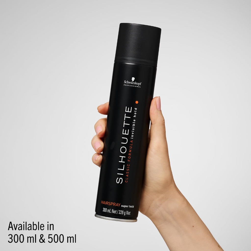 Schwarzkopf Professional Silhouette Super Hold Hairspray For Hair Styling Invisible Long Lasting Hold Micro Fine Film Formers Quick Drying Non Sticky Hairspray For Women Men 300 ml - Damaged Box