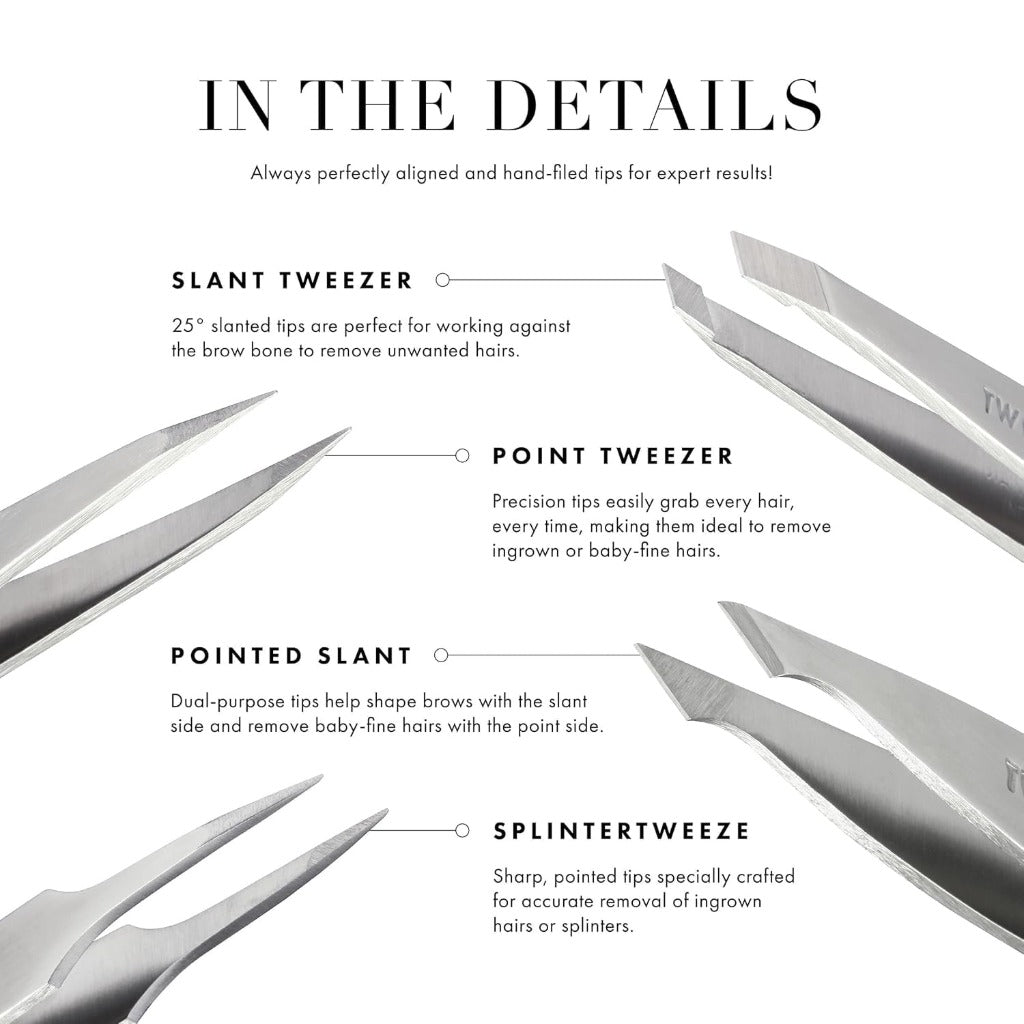 Tweezerman Pretty in Pink Stainless Steel Precision Tip Tweezers, 1241-PR