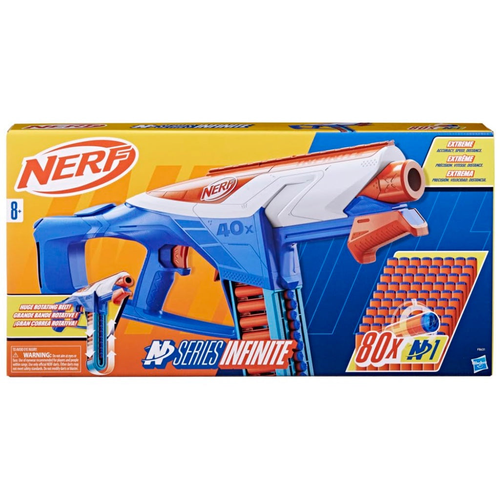 Nerf N Series Infinite Blaster Toy for 8+ Year Old Kids, Dart Launcher with 80 Official N1 Foam Darts