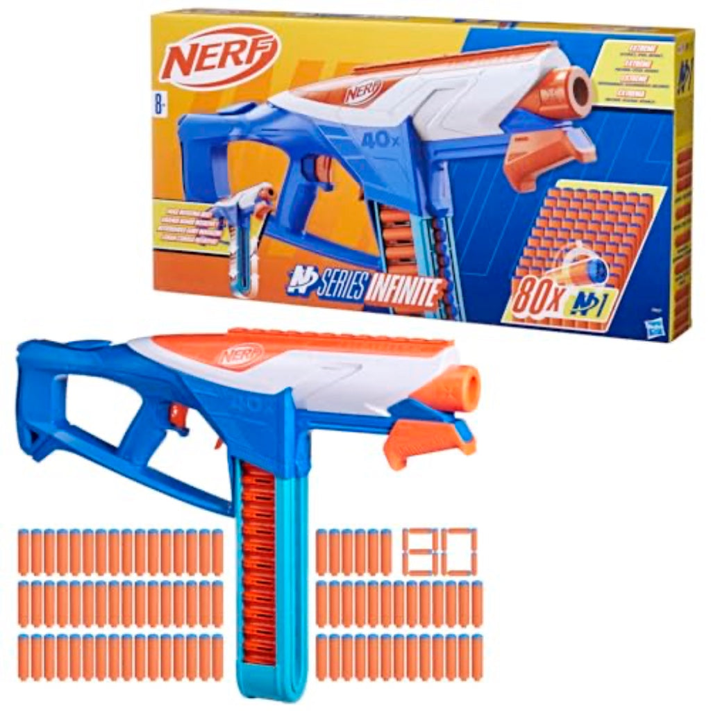 Nerf N Series Infinite Blaster Toy for 8+ Year Old Kids, Dart Launcher with 80 Official N1 Foam Darts