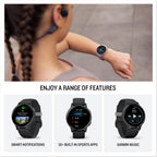 Garmin Vivoactive 5 Smartwatch Black Aluminum Bezel with Silicone Band GPS Fitness and Health Tracker for Android and iOS - Like New