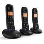 BT Everyday Cordless Home Phone Triple Handset Pack Digital DECT Landline Telephone with Nuisance Call Blocking Black 089311 - Like New