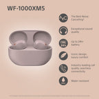 Sony WF-1000XM5 Noise Cancelling Wireless Earbuds Bluetooth Headphones - Smokey Pink - WF1000XM5P.CE7 - Like New