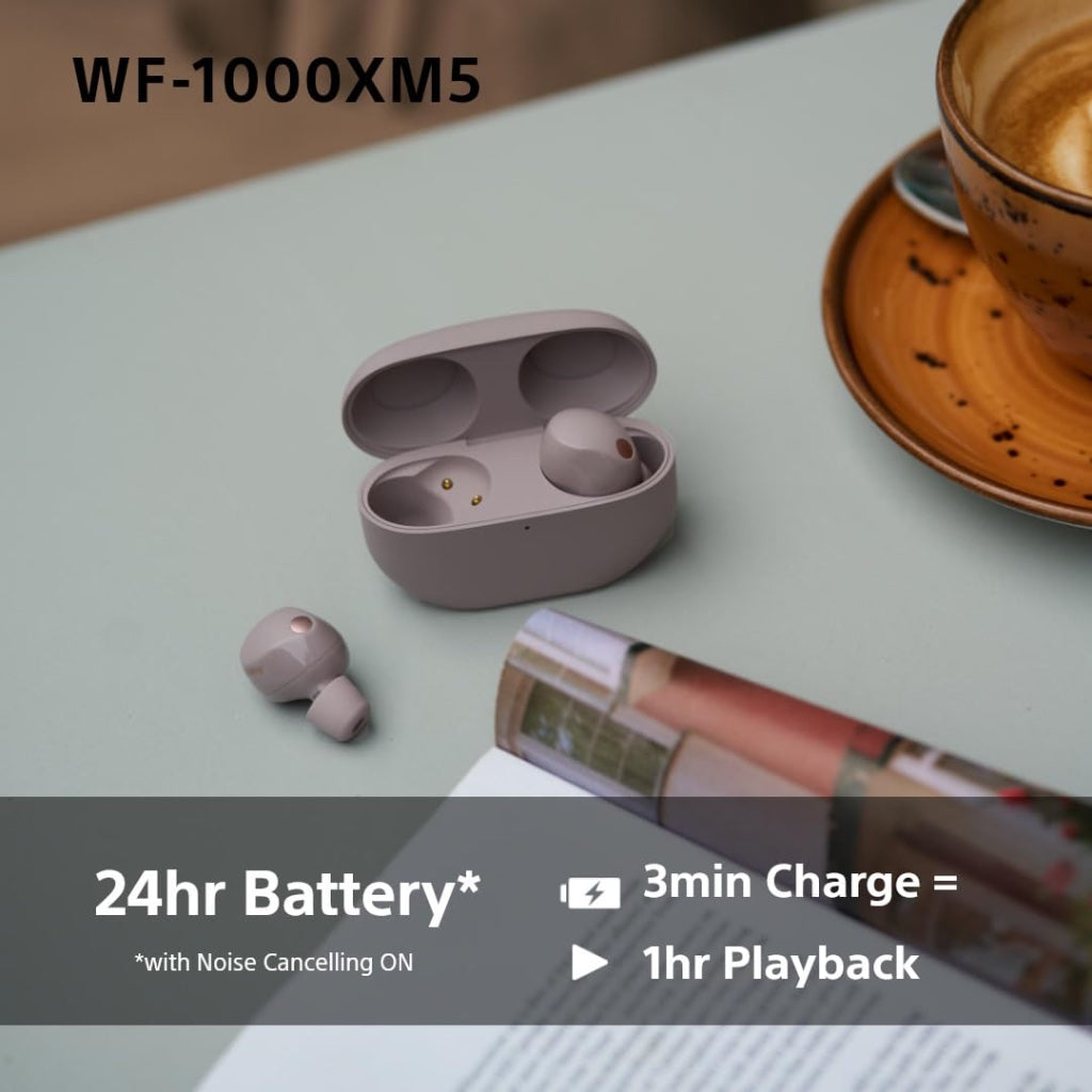 Sony WF-1000XM5 Noise Cancelling Wireless Earbuds Bluetooth Headphones - Smokey Pink - WF1000XM5P.CE7 - Like New