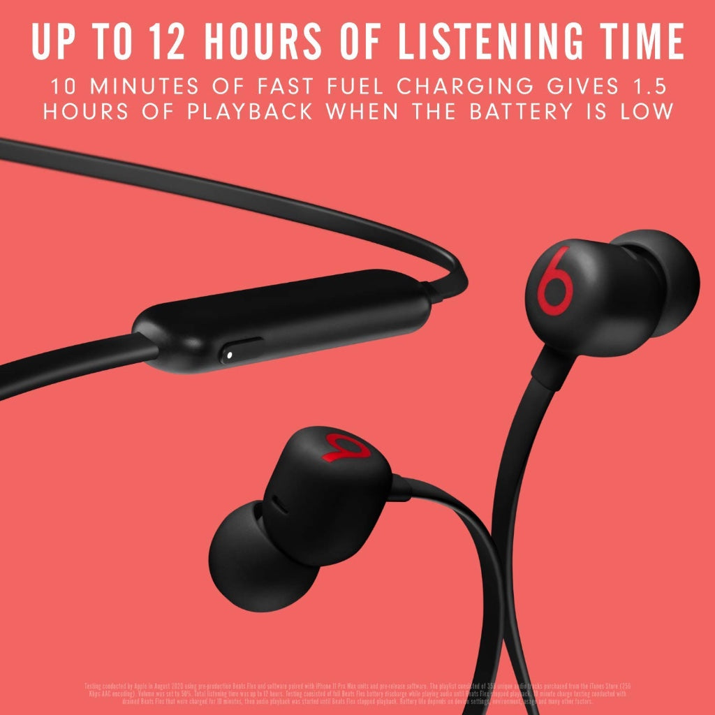 Beats Flex Wireless Bluetooth Earbuds - Magnetic In-Ear Headphones with Built-In Microphone and 12-Hour Battery Life - Black - Like New