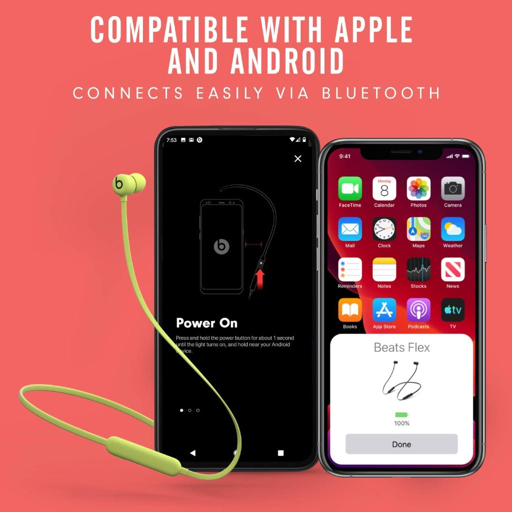 Beats Flex Wireless Bluetooth Earbuds - Magnetic In-Ear Headphones with Built-In Microphone and 12-Hour Battery Life - Black - Like New